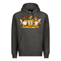 Charcoal Heather western bee gnomes beehive honey sunflowers Premium Hoodie - Artiststas