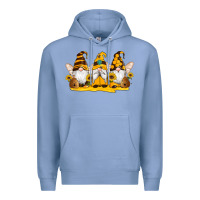 Colony Blue western bee gnomes beehive honey sunflowers Premium Hoodie - Artiststas