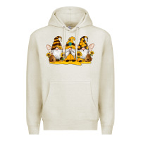 Oatmeal Heather western bee gnomes beehive honey sunflowers Premium Hoodie - Artiststas