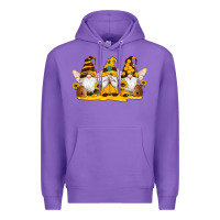 Purple western bee gnomes beehive honey sunflowers Premium Hoodie - Artiststas