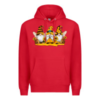 Red western bee gnomes beehive honey sunflowers Premium Hoodie - Artiststas