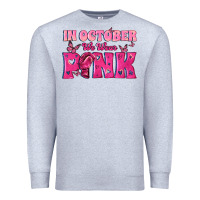 Heather Grey In October We Wear Pink Premium Sweatshirt - texasbilliewilder