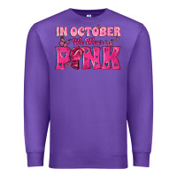 Purple In October We Wear Pink Premium Sweatshirt - texasbilliewilder