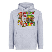 Heather Grey steppin into juneteenth Heavyweight Hoodie - Zillion Design Studio