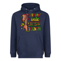 Navy steppin into juneteenth Heavyweight Hoodie - Zillion Design Studio