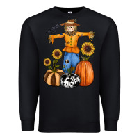 Black pumpkin sunflower fall scarecrow Premium Sweatshirt - RanaPortraitStore