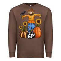 Chestnut pumpkin sunflower fall scarecrow Premium Sweatshirt - RanaPortraitStore