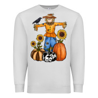Dove Grey pumpkin sunflower fall scarecrow Premium Sweatshirt - RanaPortraitStore
