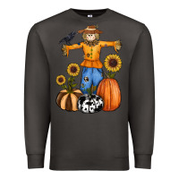 Smoke pumpkin sunflower fall scarecrow Premium Sweatshirt - RanaPortraitStore