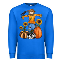 True Royal pumpkin sunflower fall scarecrow Premium Sweatshirt - RanaPortraitStore