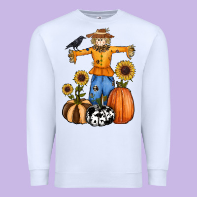 Pumpkin Sunflower Fall Scarecrow Premium Sweatshirt Designed By Ranaportraitstore