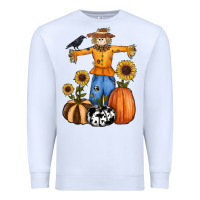 White pumpkin sunflower fall scarecrow Premium Sweatshirt - RanaPortraitStore