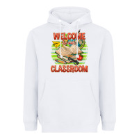 White welcome to our classroom Heavyweight Hoodie - texasbilliewilder