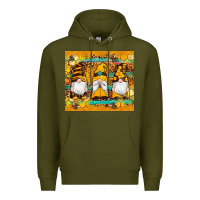 Army Green western bee gnomes  honeycomb  leopard turquoise wooden serape Premium Hoodie - Artiststas