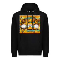 Black western bee gnomes  honeycomb  leopard turquoise wooden serape Premium Hoodie - Artiststas