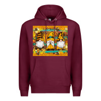 Burgundy western bee gnomes  honeycomb  leopard turquoise wooden serape Premium Hoodie - Artiststas