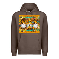 Coffee western bee gnomes  honeycomb  leopard turquoise wooden serape Premium Hoodie - Artiststas
