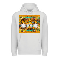 Dove Grey western bee gnomes  honeycomb  leopard turquoise wooden serape Premium Hoodie - Artiststas