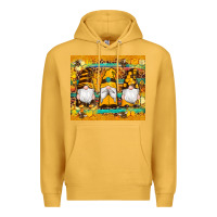 Mustard western bee gnomes  honeycomb  leopard turquoise wooden serape Premium Hoodie - Artiststas