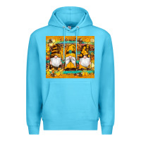 Ocean Blue western bee gnomes  honeycomb  leopard turquoise wooden serape Premium Hoodie - Artiststas