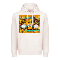 Pale Pink western bee gnomes  honeycomb  leopard turquoise wooden serape Premium Hoodie - Artiststas