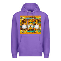 Purple western bee gnomes  honeycomb  leopard turquoise wooden serape Premium Hoodie - Artiststas