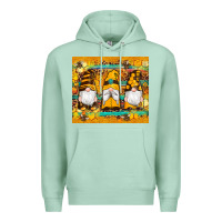 Seafoam western bee gnomes  honeycomb  leopard turquoise wooden serape Premium Hoodie - Artiststas