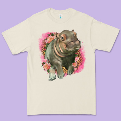 Leopard Baby Hippo Premium Tee Designed By Lillyallendesigns
