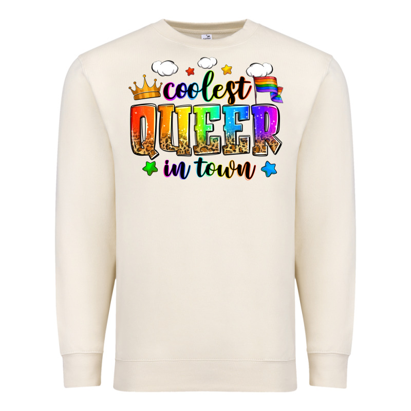 Coolest Queer In Town Premium Sweatshirt by Zillion Design Studio | Teevron