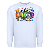 White coolest queer in town Premium Sweatshirt - Zillion Design Studio