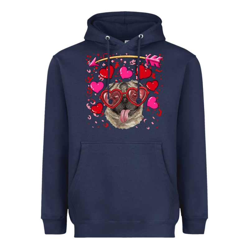 Valentine's Day  Pug Heavyweight Hoodie by RanaPortraitStore | Teevron