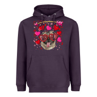 Plum valentine's day  pug Heavyweight Hoodie - RanaPortraitStore