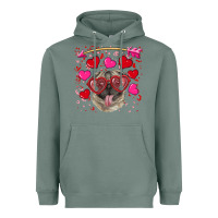 Sage valentine's day  pug Heavyweight Hoodie - RanaPortraitStore
