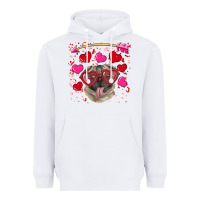 White valentine's day  pug Heavyweight Hoodie - RanaPortraitStore