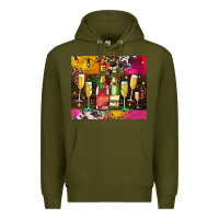 Army Green Christmas champagne bottles and Premium Hoodie - AdoDesignShop