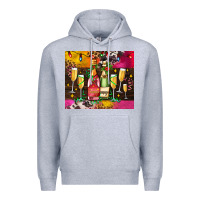 Heather Grey Christmas champagne bottles and Premium Hoodie - AdoDesignShop
