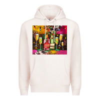 Pale Pink Christmas champagne bottles and Premium Hoodie - AdoDesignShop