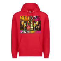 Red Christmas champagne bottles and Premium Hoodie - AdoDesignShop