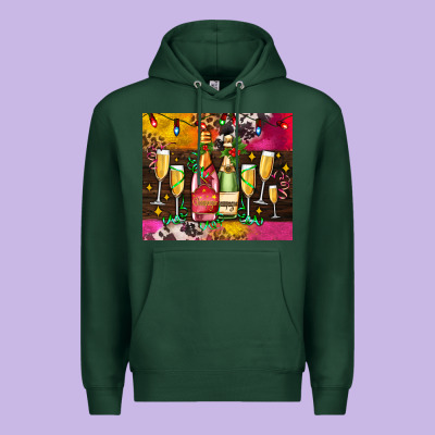 Christmas Champagne Bottles And Premium Hoodie Designed By Adodesignshop