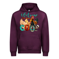 Mauve Wine welcome to our coop Urban Hoodie - Artiststas