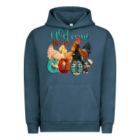 Pigment Midnight Navy welcome to our coop Urban Hoodie - Artiststas