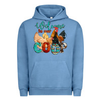 Pigment Pebble Blue welcome to our coop Urban Hoodie - Artiststas