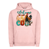 Pigment Salmon welcome to our coop Urban Hoodie - Artiststas