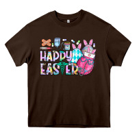 Chocolate Brown happy easter nurse Heavy Core Tee - CowhideDigitalArt