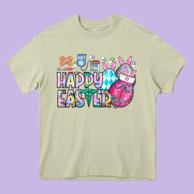 Happy Easter Nurse Heavy Core Tee Designed By Cowhidedigitalart