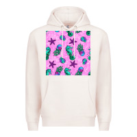 Pale Pink summer ocean seamless pattern Premium Hoodie - BundleAndBundleShop