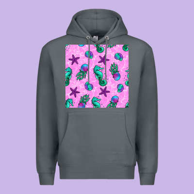 Summer Ocean Seamless Pattern Premium Hoodie Designed By Bundleandbundleshop