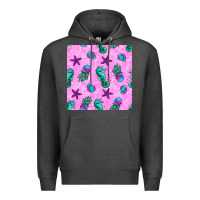 Charcoal Heather summer ocean seamless pattern Premium Hoodie - BundleAndBundleShop
