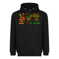 Black peace love juneteenth Heavyweight Hoodie - Zillion Design Studio