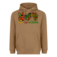 Toasted Coconut peace love juneteenth Heavyweight Hoodie - Zillion Design Studio